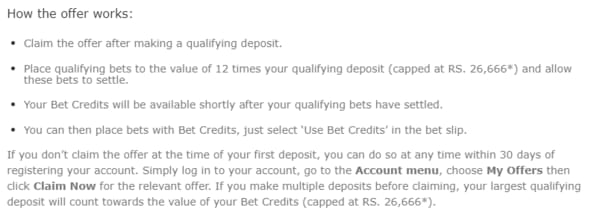 Bet365 - How the offer works.